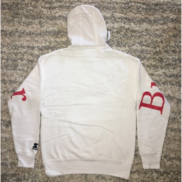 Starter50 ❤️🤍 white red hoodie men’s size M - Picture 14 of 15